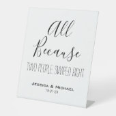 Grappig allemaal omdat twee mensen veegden recht s reclamebord met voetstuk (Voorkant)