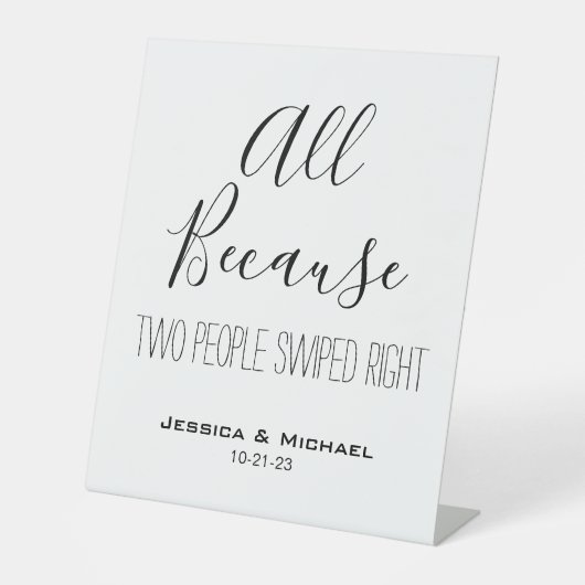 Grappig allemaal omdat twee mensen veegden recht s reclamebord met voetstuk (Voorkant)