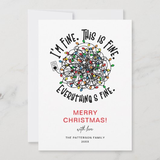 Grappig 'Alles is goed' kerstfeest Feestdagenkaart (Voorkant)