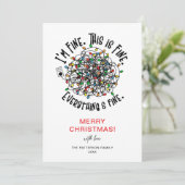 Grappig 'Alles is goed' kerstfeest Feestdagenkaart (Staand voorkant)