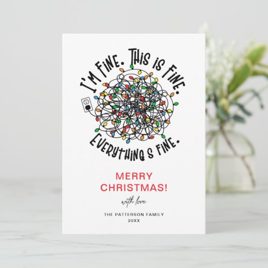 Grappig 'Alles is goed' kerstfeest Feestdagenkaart (Staand voorkant)