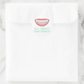 Grappig Alles over de Beugel Spot Ronde Sticker (Tas)