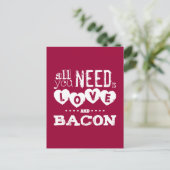 Grappig alles wat je nodig hebt is liefde en bacon briefkaart (Staand voorkant)
