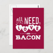 Grappig alles wat je nodig hebt is liefde en bacon briefkaart (Voorkant / Achterkant)