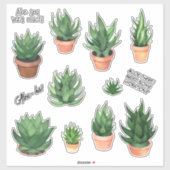 Grappig Aloë Vera Puns Sticker Pack (Vel)