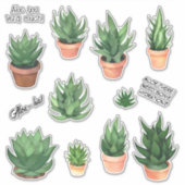 Grappig Aloë Vera Puns Sticker Pack (Voorkant)