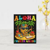 Grappig Aloha 4e klas student eerste dag van schoo Kaart (Gele Bloem)