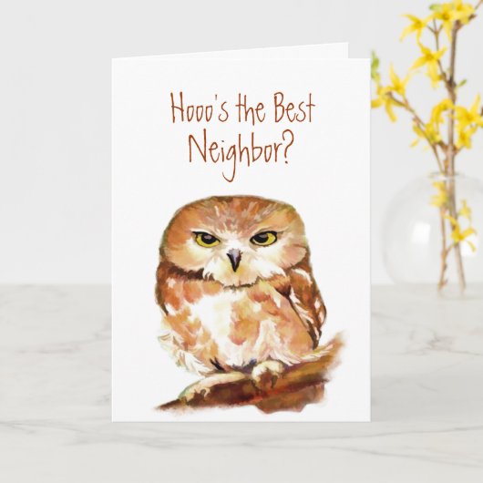 Grappig als aangepaste buurman? Geboortedag, Humor Kaart (Gele Bloem)