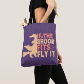 Grappig als de bezem past vlieg het Halloween Tote Bag (Dichtbij)