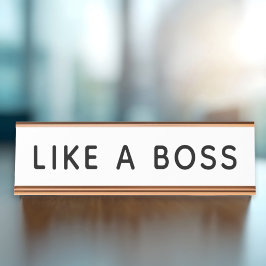Grappig als een baas Witte bureauquote Bureau Naambordje