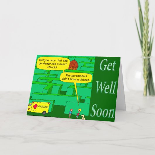 Grappig als een hartaanval cartoon in doolhof kaart (Voorkant)