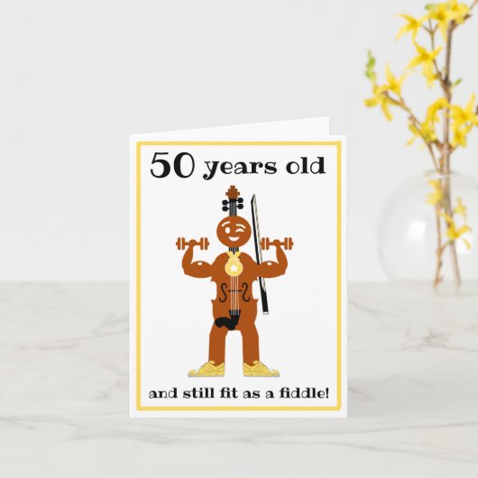 Grappig als een viool kaart (Gele Bloem)