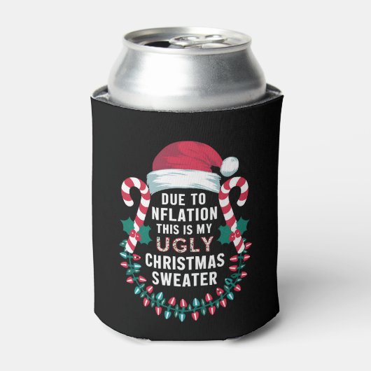 Grappig als gevolg van de inflatie Ugly KerstSweat Blikjeskoeler (Blikje Voorkant)