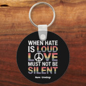 Grappig als haat luid is, moet liefde niet zwijgen sleutelhanger (Voorkant)