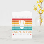 Grappig als het gaat om badminton, tel me in, retr kaart (Gele Bloem)