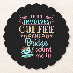 Grappig als het gaat om koffie en een brug kartonnen onderzetters