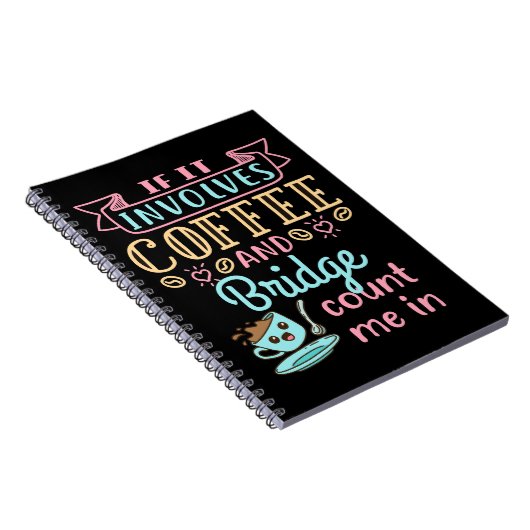 Grappig als het gaat om koffie en een brug notitieboek (Rechterzijde)