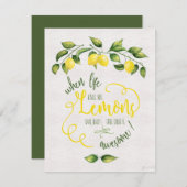 Grappig als het leven je citroenen geeft Opmerking Bedankkaart (Voorkant / Achterkant)