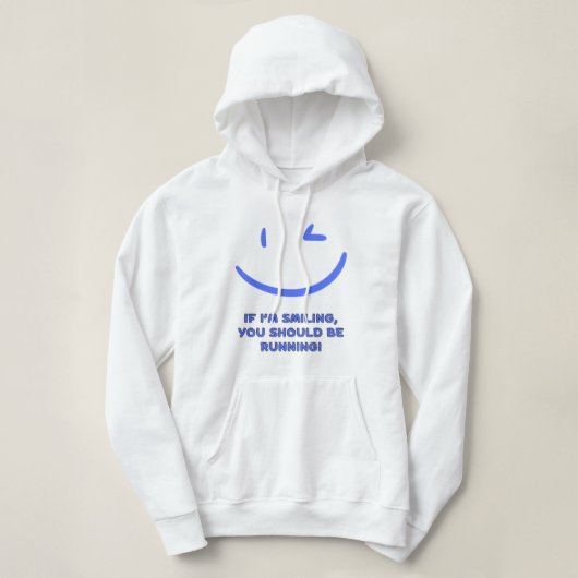 Grappig "Als ik lach, moet je rennen" vrouwen Hoodie (Design voorkant)
