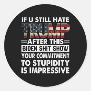 Grappig als ik Trump nog steeds haat na deze Biden Ronde Sticker