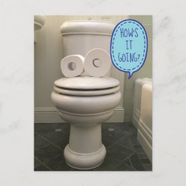 Grappig als Toilet vraagt hoe het gaat? Briefkaart