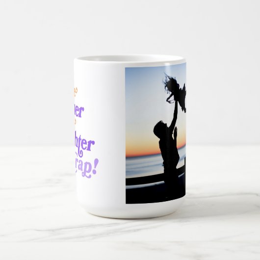 Grappig als vader, als dochter personaliseren foto koffiemok (Center)