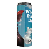 Grappig als varkens vliegen thermosbeker (Achterkant)