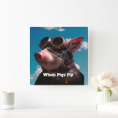 Grappig als varkens vliegen vierkante klok (Huis)