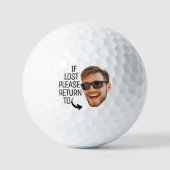 Grappig als verloren terugkeer naar Mannen gezicht Golfballen (Voorkant)