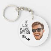 Grappig als verloren terugkeer naar Mannen gezicht Sleutelhanger (Voorkant)
