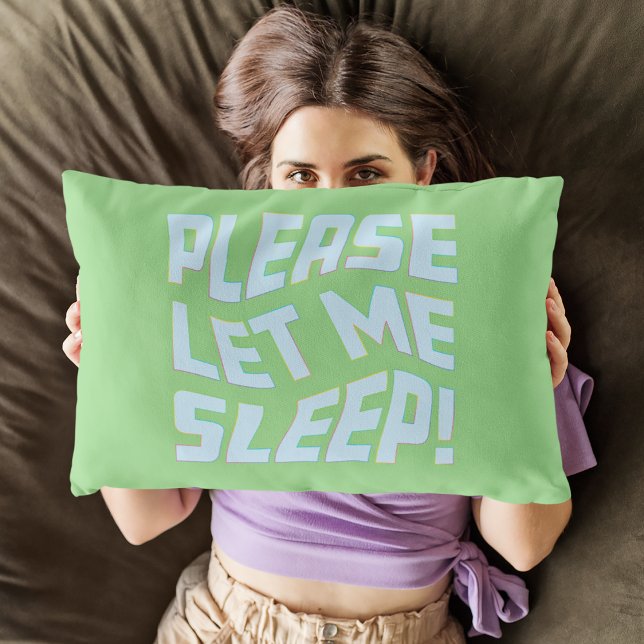 Grappig alsjeblieft laat me slapen vet tekst kunst kussen (Please Let Me Sleep Lumbar Pillow)