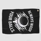 Grappig, altijd met je ballen golfhanddoek (Horizontaal)