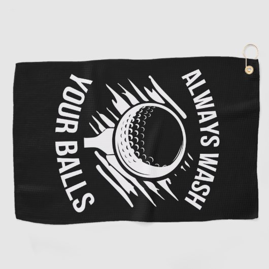 Grappig, altijd met je ballen golfhanddoek (Horizontaal)