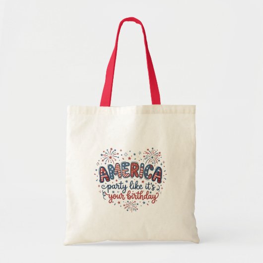 Grappig Amerika Feest als het je verjaardag is  Tote Bag (Voorkant)