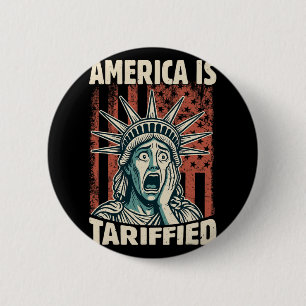 Grappig Amerika is zo getarifeerd Trump tarieven m Ronde Button 5,7 Cm