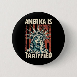 Grappig Amerika is zo getarifeerd Trump tarieven m Ronde Button 5,7 Cm