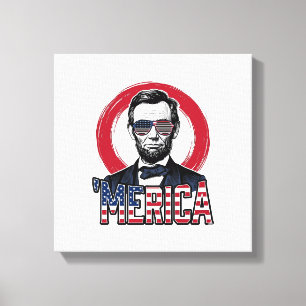 Grappig Amerika Patriotisch President Vintage Vect Canvas Afdruk