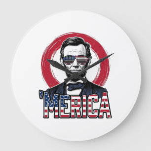 Grappig Amerika Patriotisch President Vintage Vect Grote Klok
