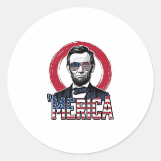 Grappig Amerika Patriotisch President Vintage Vect Ronde Sticker