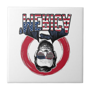 Grappig Amerika Patriotisch President Vintage Vect Tegeltje