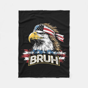 Grappig Amerika Vlag USA Kale Adelaar Bruh Meme Ma Fleece Deken
