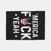 Grappig Amerika Yeah 4 juli Fleece Deken (Voorkant (Horizontaal))
