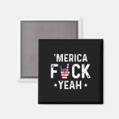 Grappig Amerika Yeah 4 juli Magneet (Voorkant / Achterkant)