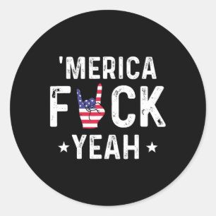 Grappig Amerika Yeah 4 juli Ronde Sticker
