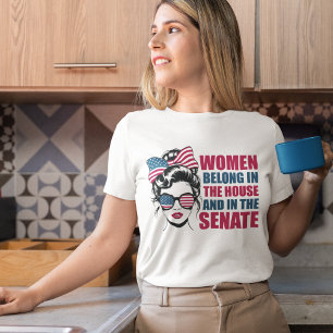 Grappig Amerikaans feministisch citaat Politieke v Tri-Blend Shirt