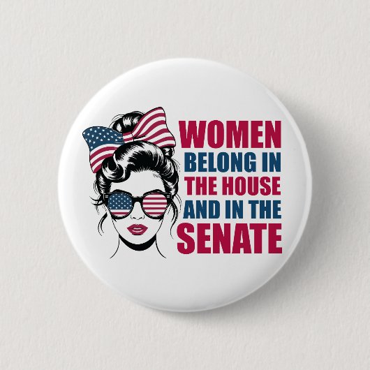 Grappig Amerikaans feministisch citaat Ronde Button 5,7 Cm (Voorkant)