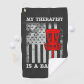 Grappig Amerikaans Flag Ultimate Frisbee Quote Golfhanddoek (Insitu)