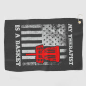 Grappig Amerikaans Flag Ultimate Frisbee Quote Golfhanddoek (Horizontaal)
