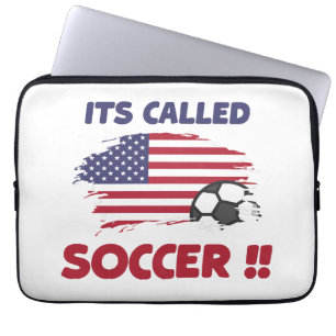 Grappig amerikaans vlaggetje heet SOCCER niet FOOT Laptop Sleeve