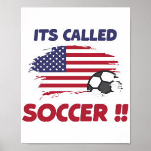 Grappig amerikaans vlaggetje heet SOCCER niet FOOT Poster